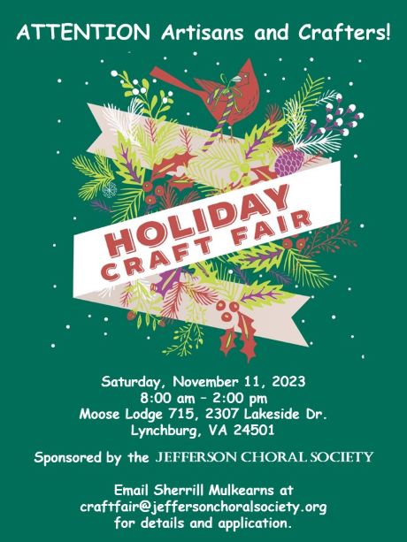 Holiday Craft Fair 2023      CRAFTERS ~ MAKERS ~ ARTISANS WANTED
