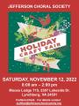Holiday Craft Fair  Saturday, November 12, 2022